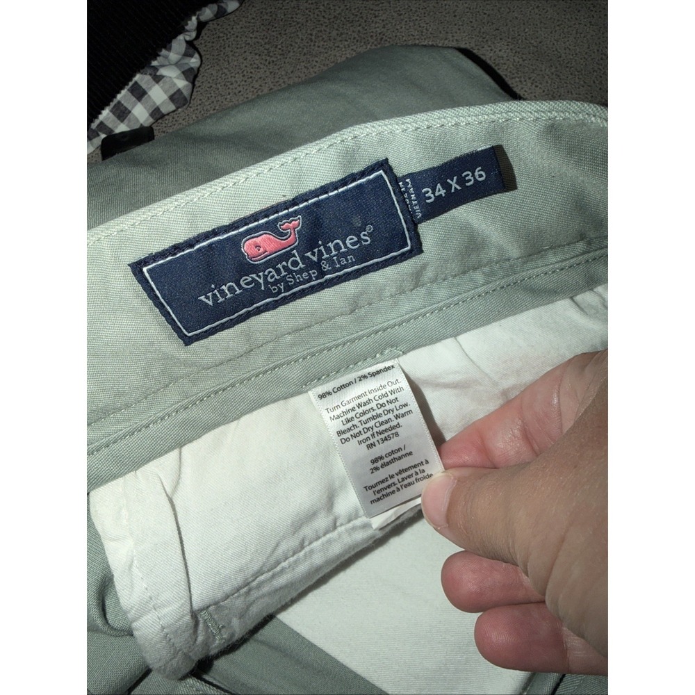 NEW Vineyard Vines Men's Breaker Pants Chino Stretch Travel 34x36 Green - Picture 4 of 5